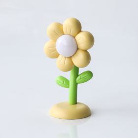 Creative Mini Magnetic Small Night Lamp Flowers (Option: LD37 Yellow-45X52X96mm)