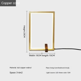 Box Copper Lamps Simple Post-modern Bedroom (Option: 12W-Copper-EU)