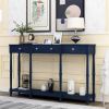 Solid Wood Console Table;  Classic Entryway Table with Storage Shelf and Drawer for Home