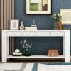 Console Table for Entryway Hallway Sofa Table with Storage Drawers and Bottom Shelf