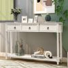 Console Table Sofa Table with Drawers for Entryway with Projecting Drawers and Long Shelf