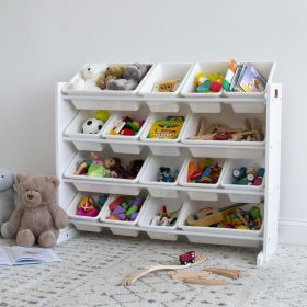 Child Space-Saving Plastic Organizing Racks, White (Color: White)