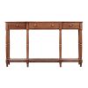 Solid Wood Console Table;  Classic Entryway Table with Storage Shelf and Drawer for Home