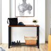 Wood Console Sofa Table with Adjustable Feet and Storage Shelf