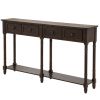 Console Table Sofa Table Easy Assembly with Two Storage Drawers and Bottom Shelf for Living Room, Entryway