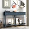 Console Table Sofa Table Easy Assembly with Two Storage Drawers and Bottom Shelf for Living Room, Entryway