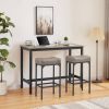 Bar stool set 2PC (White+Golden/Grey+Black)