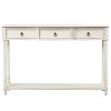 Console Table Sofa Table with Drawers for Entryway with Projecting Drawers and Long Shelf