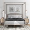 Queen Size Canopy Platform Bed with Headboard and Support Legs