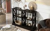 Console Table with 3-Tier Open Storage Spaces and 'X' Legs, Narrow Sofa Entry Table for Living Room, Entryway and Hallway