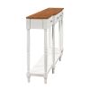 Solid Wood Console Table;  Classic Entryway Table with Storage Shelf and Drawer for Home