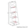 4-Tier Freestanding Ladder Bookshelf with X-Back Frame, Gray