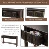 Rustic Entryway Console Table, 60" Long Sofa Table with two Different Size Drawers and Bottom Shelf for Storage