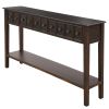 Rustic Entryway Console Table, 60" Long Sofa Table with two Different Size Drawers and Bottom Shelf for Storage