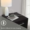 Lundy Low Profile Nightstand with USB, Black, by Hillsdale Living Essentials