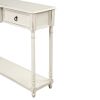 Console Table Sofa Table with Drawers for Entryway with Projecting Drawers and Long Shelf