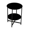 2-piece set  Tempered Glass End Table;  Round Coffee Table for Bedroom Living Room Office