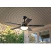 Indoor/Outdoor Oil Rubbed Bronze 5 Blade Reverse Airflow Ceiling Fan, 1 LED Light Bulb