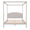 Queen Size Canopy Platform Bed with Headboard and Support Legs