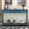 Console Table Sofa Table with Drawers for Entryway with Projecting Drawers and Long Shelf