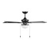 Indoor/Outdoor Oil Rubbed Bronze 5 Blade Reverse Airflow Ceiling Fan, 1 LED Light Bulb