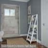 4-Tier Freestanding Ladder Bookshelf with X-Back Frame, Gray