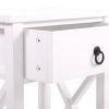 X-shaped bedside table with single drawer coffee table for bedroom living room - Set of 2