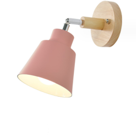 Wooden Zipper Bedside Wall Lamp (Option: Pink-Without switch-without light source)