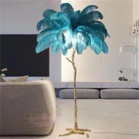 Decorative Resin Feather Floor Lamp For Living Room And Bedroom (Option: Dark green-AU)