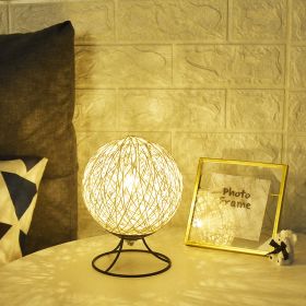 Nordic Vine Bal Lamp LED Decoration Small Night Lamp Creative Starry Sky USB Table Lamp Bedroom Bedside Children (Option: 15cm Beige Warm Light-Remote discoloration)